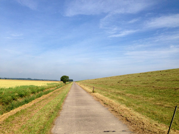 Dangast: auf dem Weg nach Varel - hinter dem Deich